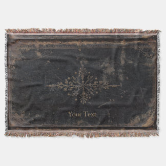 Antique Leather Book with Gold Leaf Throw Blanket