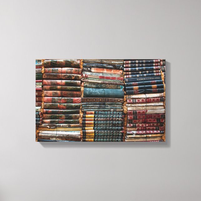ANTIQUE LEATHER-BOUND BOOKS CANVAS PRINT (Front)