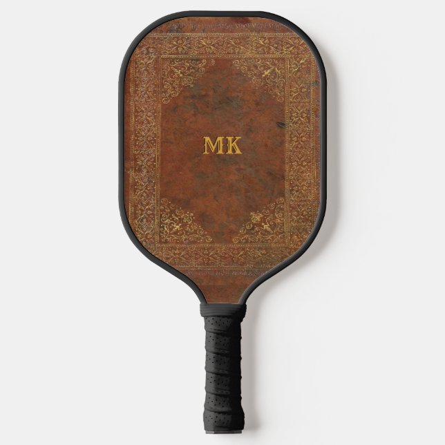 Antique Leather Look (customizable)  Pickleball Paddle (Front)