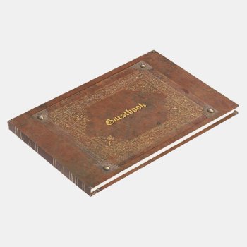 Antique Leather Look Guest Book by aura2000 at Zazzle