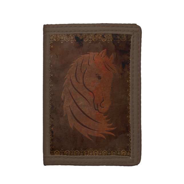 Antique Leather Look Horse Wallet (Front Vertical)