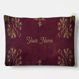 antique leather look - personalized  accessory pouch