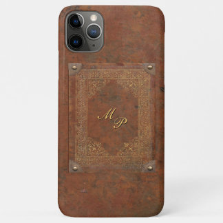 Antique Leather Look Phone Case with your Initials