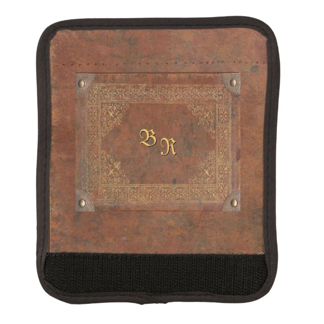 Antique Leather Look with your Initials Luggage Handle Wrap (Front)