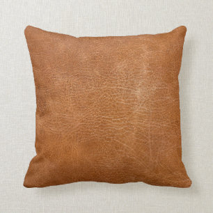 Antique Leather Texture, TANleather,texture,backgr Throw Pillow