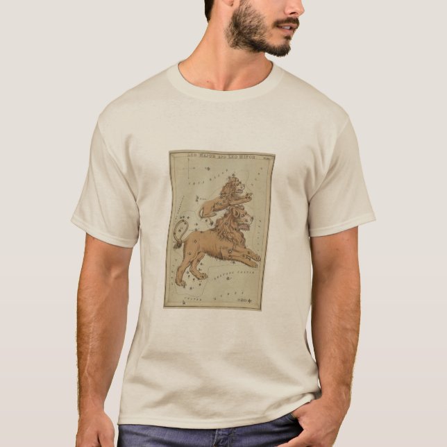 Antique LEO Constellation Map Astronomy Design T-Shirt (Front)