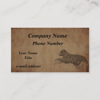 Antique Leopard Aged Paper Business Card by timelesscreations at Zazzle