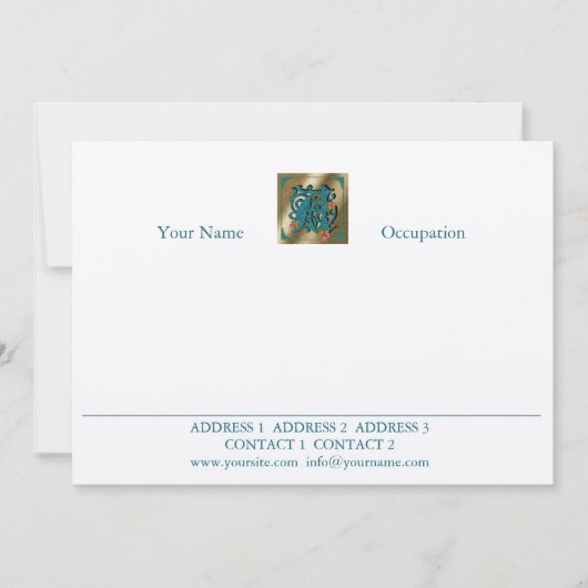 Antique Letter A - Correspondence Card (Front)