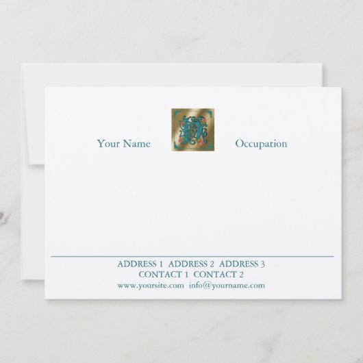 Antique Letter H - Correspondence Card (Front)