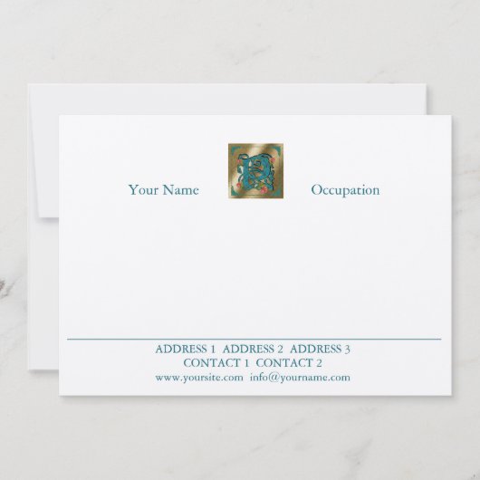 Antique Letter P - Correspondence Card (Front)