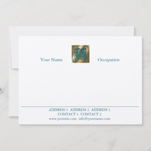 Antique Letter U - Correspondence Card (Front)
