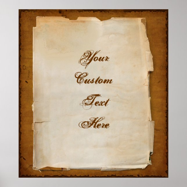 Antique Letter Write Your Own Message Custom Poster (Front)