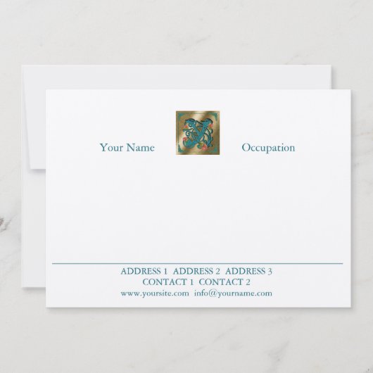 Antique Letter Y - Correspondence Card (Front)