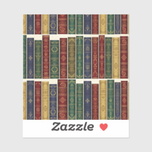 Antique Library Book Spines Vinyl Sticker