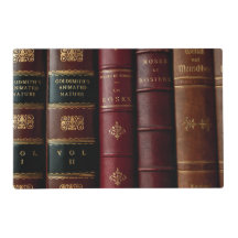 Antique Library Dark Leather Book Spines