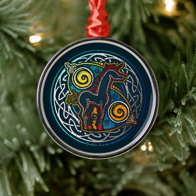 Antique licorne celtique metal ornament (Tree)