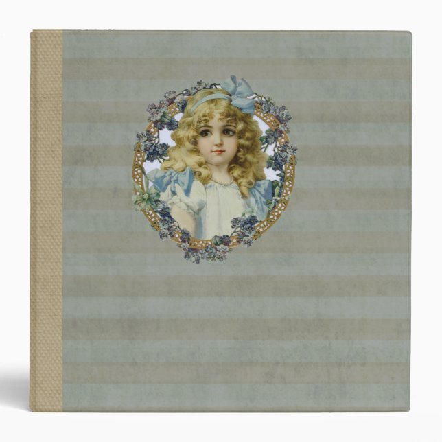 Antique Little Girl Child Portrait Beautiful Binder (Front)