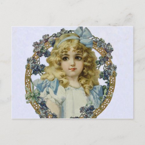 Antique Little Girl Child Portrait Beautiful Postcard