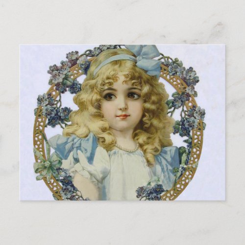 Antique Little Girl Child Portrait Beautiful Postcard