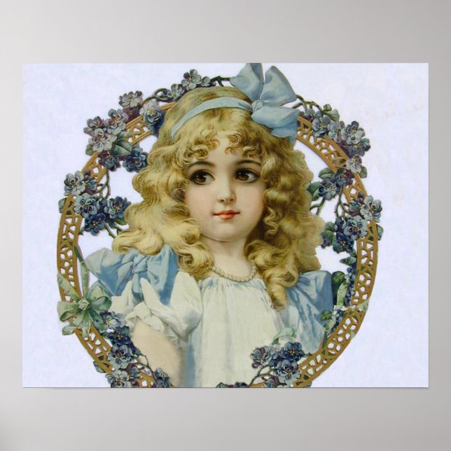 Antique Little Girl Child Portrait Beautiful Poster (Front)