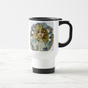 Antique Little Girl Child Portrait Beautiful Travel Mug