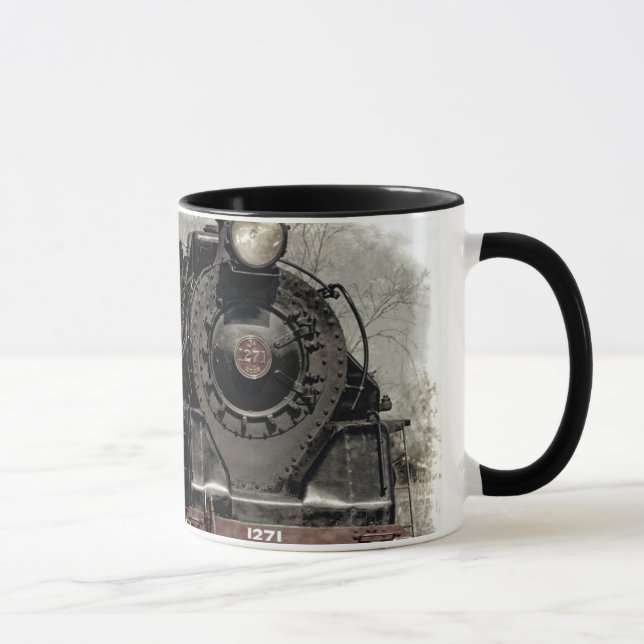 Antique Locomotive Steam Engine Train Coffee Cup (Right)