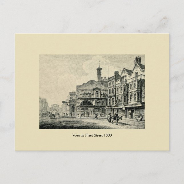 Antique London 1800 Fleet Street Postcard (Front)