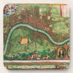 Antique London Street Map by Johannes de Ram, 1689 Beverage Coaster
