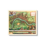 Antique London Street Map by Johannes de Ram, 1689 Canvas Print