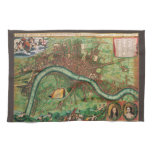 Antique London Street Map by Johannes de Ram, 1689 Kitchen Towel