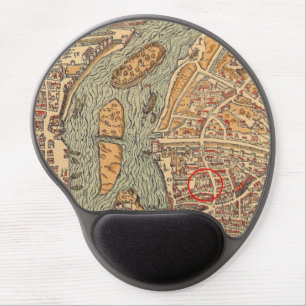 Antique London Waterways Map Gel Mousepad