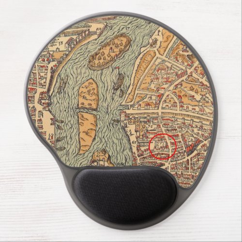Antique London Waterways Map Gel Mousepad