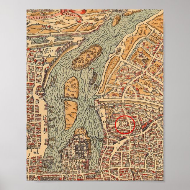 Antique London Waterways Map Poster (Front)
