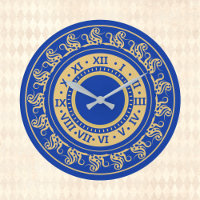 Antique Look Deep Blue and Gold Medieval Numbers