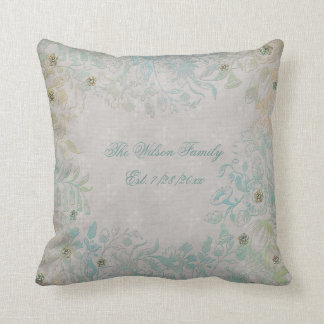 Antique Look Floral Family Throw Pillow