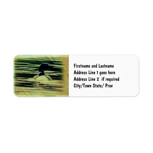 Antique Look Loon on The Water Label