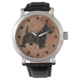 Antique Look Scottie Dog Watch