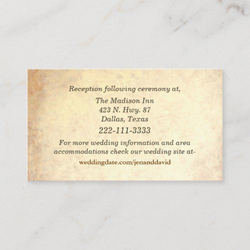Antique Look Wedding Enclosure Cards Business Card Template
