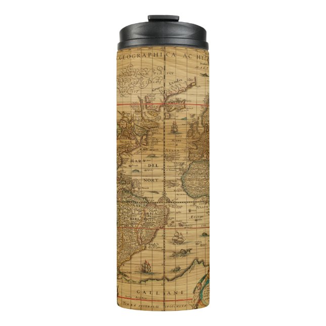 Antique Looking Map Thermal Tumbler (Front)