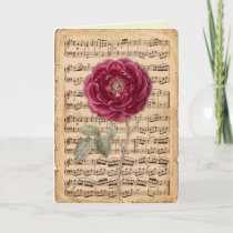 Antique Looking Sheet Music Delicate Floral Art