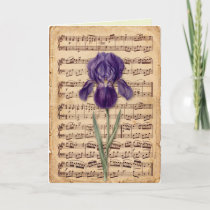 Antique Looking Sheet Music Delicate Floral Art