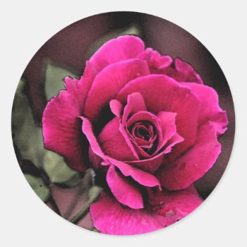 Antique Love Rose Classic Round Sticker by kkphoto1 at Zazzle