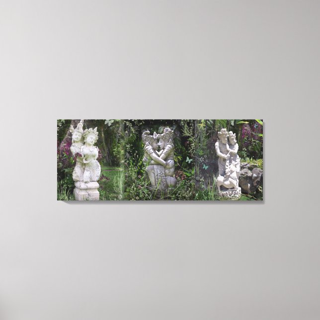 Antique Lovers Statues Trilogy Canvas Print (Front)