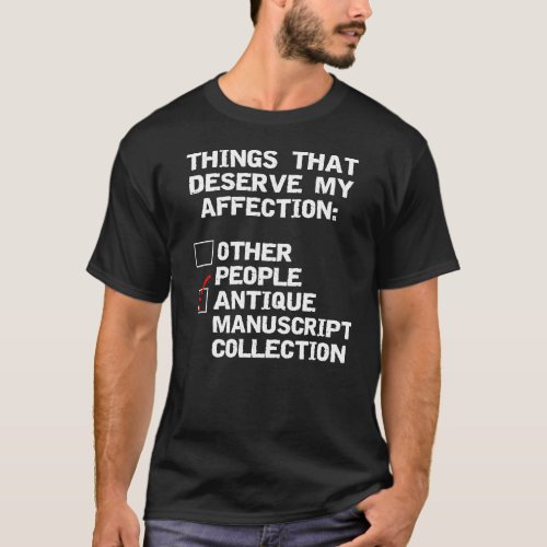 Antique manuscript collector funny collection desi T_Shirt