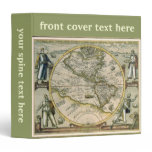 Antique Map, 1596, America Sive Novus Orbis 3 Ring Binder