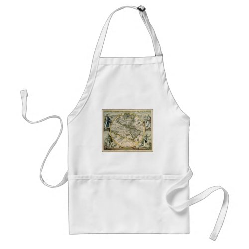 Antique Map 1596 America Sive Novus Orbis Adult Apron