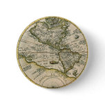 Antique Map, 1596, America Sive Novus Orbis Button