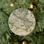 Antique Map, 1596, America Sive Novus Orbis Ceramic Ornament