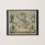 Antique Map, 1596, America Sive Novus Orbis Jigsaw Puzzle