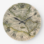 Antique Map, 1596, America Sive Novus Orbis Large Clock